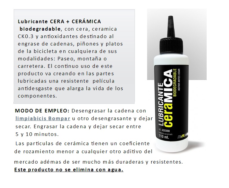 ACEITE BICICLETA BOMPAR CADENA CERA-MICA 110 ML.